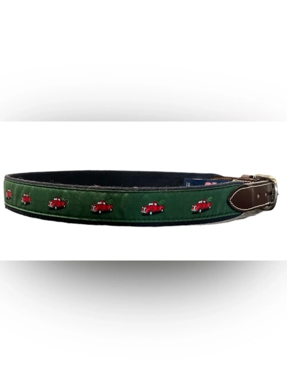 Authentic Vinyard Vines men’s signature print canvas and leather belt sz 30